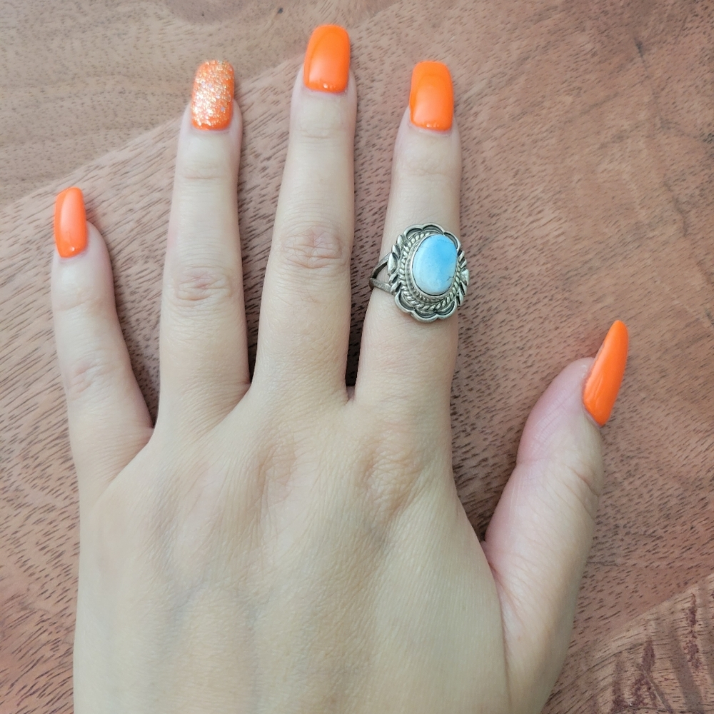 Golden Hill Turquoise Sterling Silver Ring Southwestern Native Western Boho 6.75